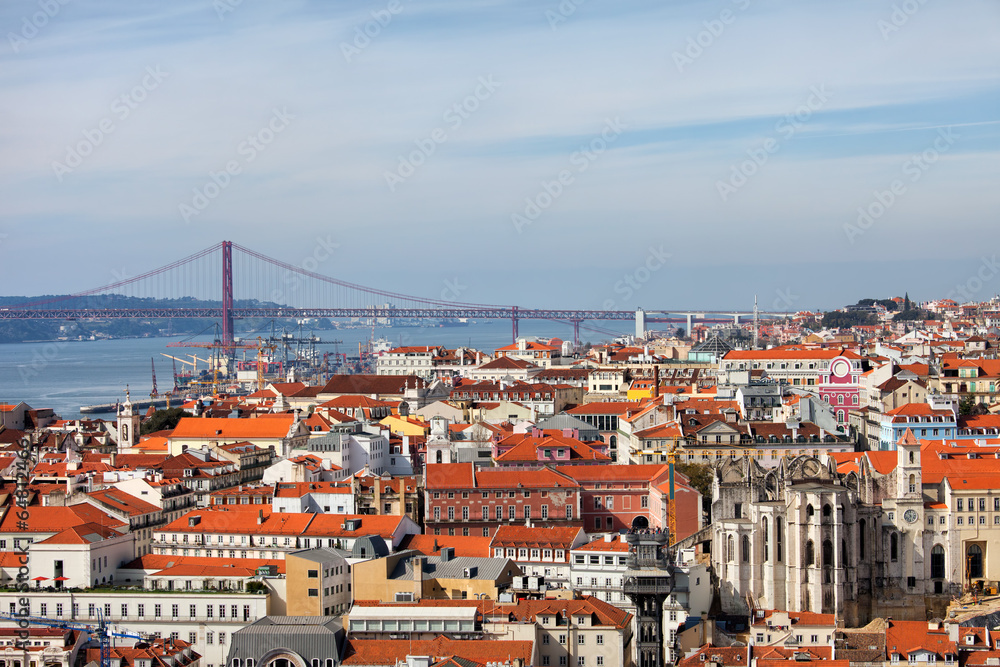 City of Lisbon from Above in Portugal