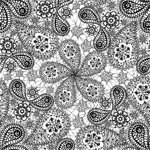 Seamless pattern with snowflakes and cucumbers