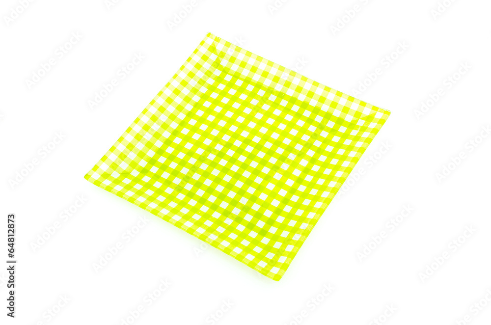 Green plate isolated white background Green plate isolated white background