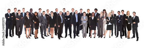 Panoramic Shot Of Confident Businesspeople photo