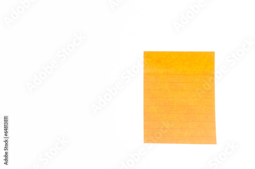 Paper note isolated on white background