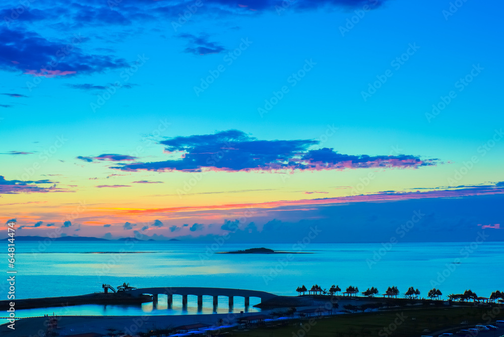 Obraz premium Evening beach of Okinawa