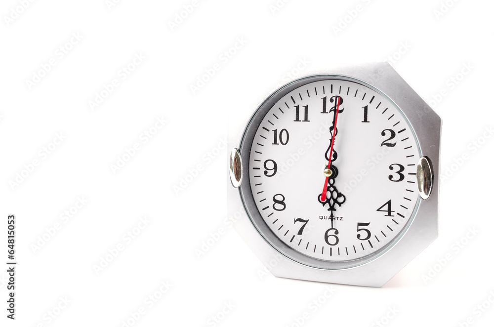 Clock isolated white background Clock isolated white background