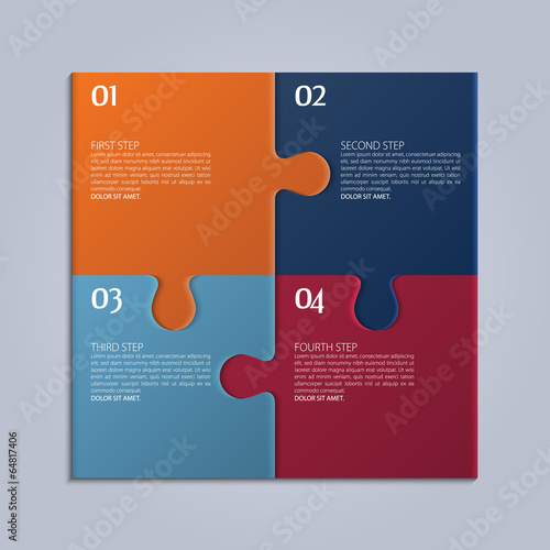 Vector four parts of puzzle.