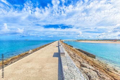 Breakwater with benches