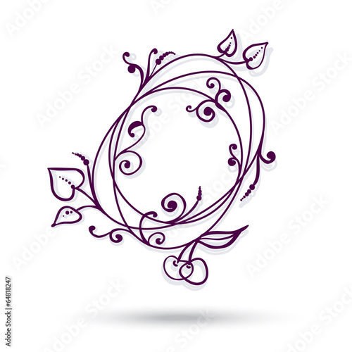 Circle with apples, leaves, vector design element