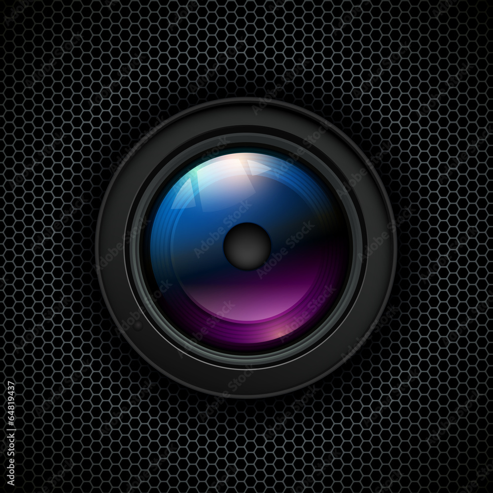 Background with photo lens icon Background with photo lens icon