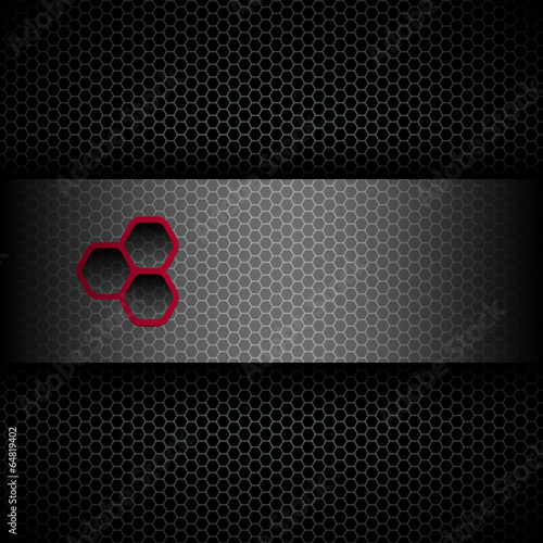 Dark background with hexago...