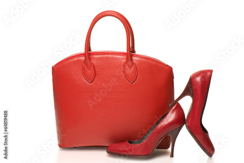 Woman accessories on white background