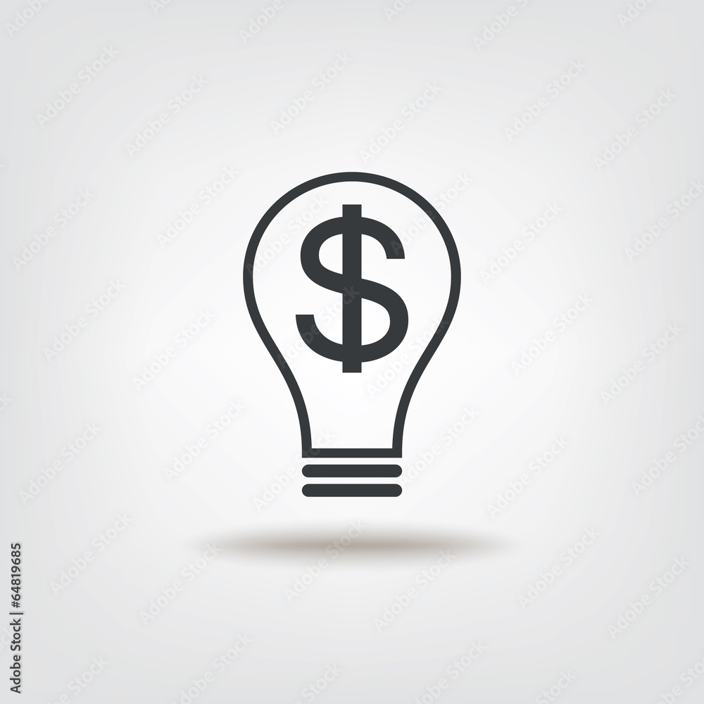 Money idea with dollar and bulb sign concept Money idea with dollar and bulb sign concept
