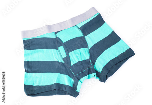 striped male brief boxers isolated on white background