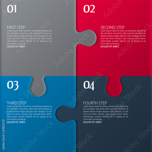 Vector four parts of puzzle.