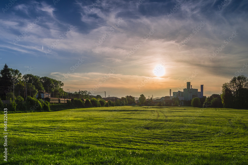 Fototapeta premium Sonnenuntergang in Timelkam