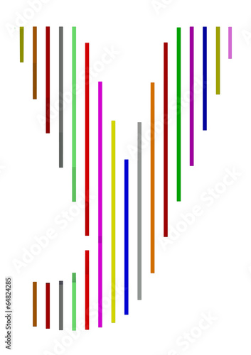 renkli çubuklardan oluşan y harfi