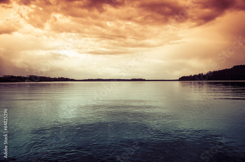 sunset on the lake