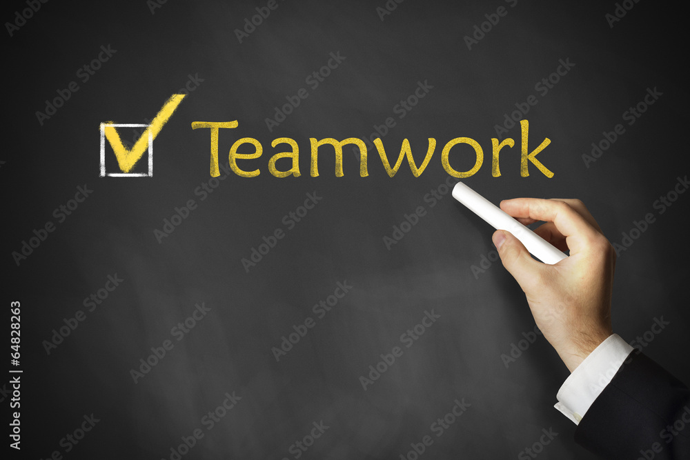 hand drawing teamwork on a chalk board hand drawing teamwork on a chalk board