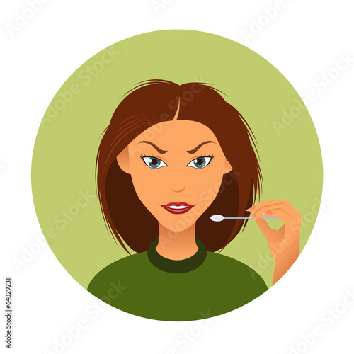 Woman and ear sticks
