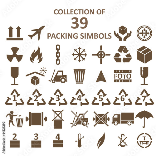 Collection of packing simbols