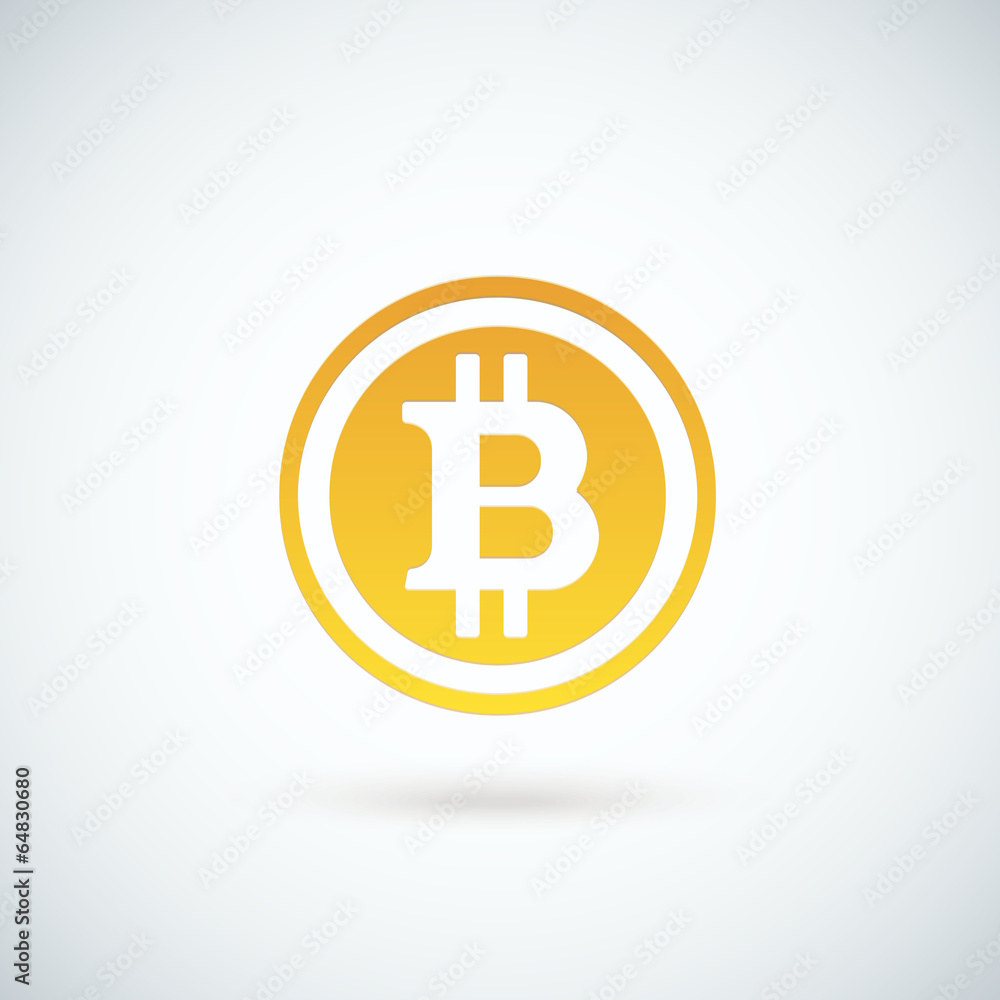 Vector gold bitcoin isolated on white background Vector gold bitcoin isolated on white background