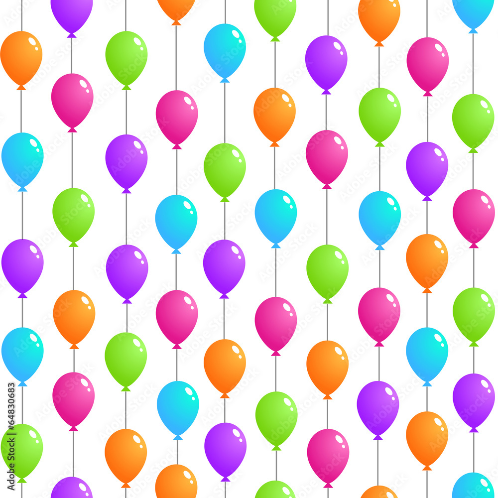 Vector seamless pattern, Flying Balloons