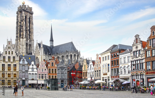 St. Rumbold's Cathedral at Grote Markt. Mechelen