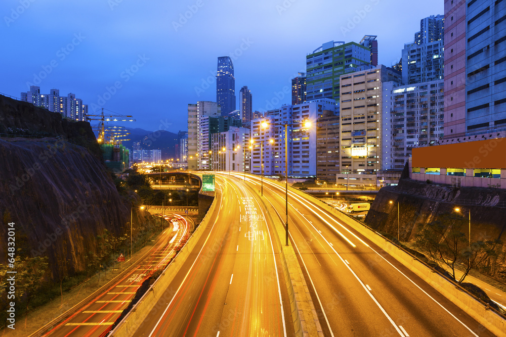 Obraz premium Traffic in downtown in Hong Kong