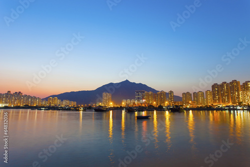 Photography Hong Kong fishing shelter at sunset