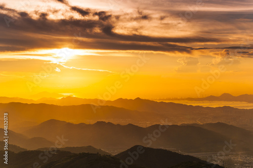 Sunset at mountain landscape