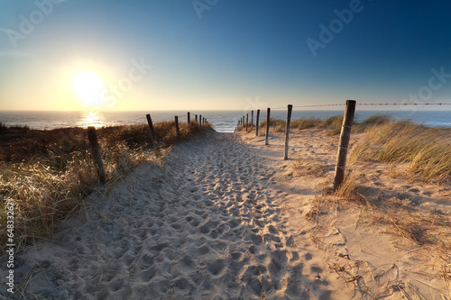 path on sand to North sea beach