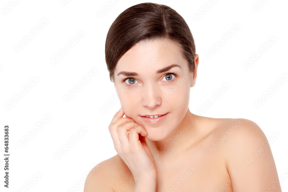 Portrait of Beautiful Young Woman posing in studio Portrait of Beautiful Young Woman posing in studio