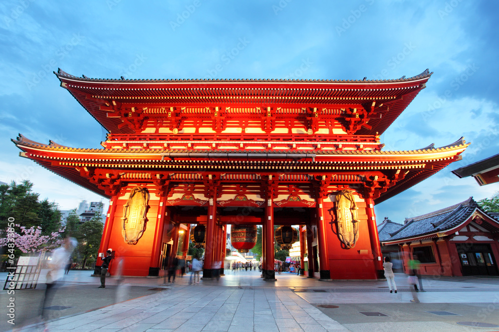 Naklejka premium Tokio-Sensoji-ji, świątynia w Asakusa, Japonia