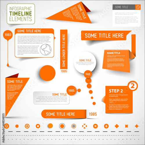 Orange infographic timeline elements / template