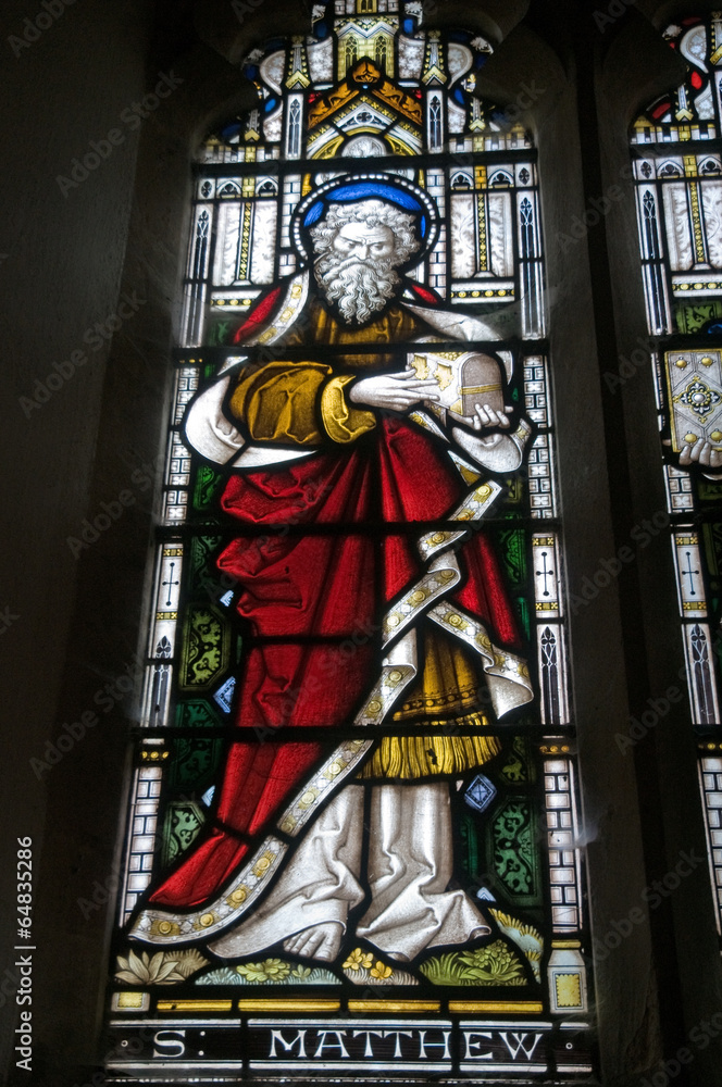 St Matthew, stained glass