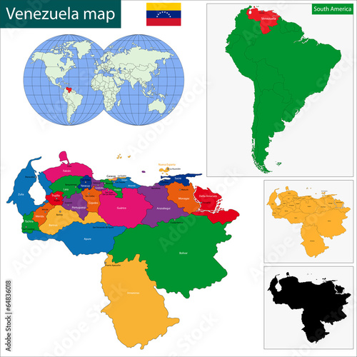 Obraz na plátně Venezuela map