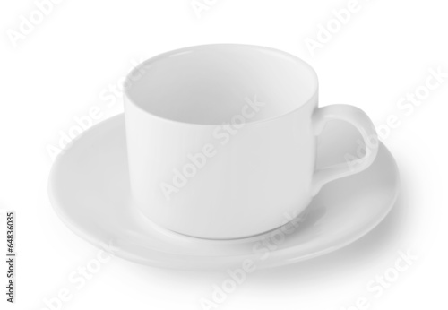 White coffee cup and saucer