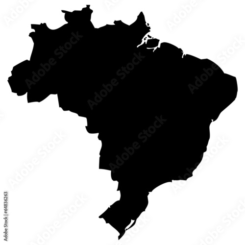 High detailed vector map - Brazil.