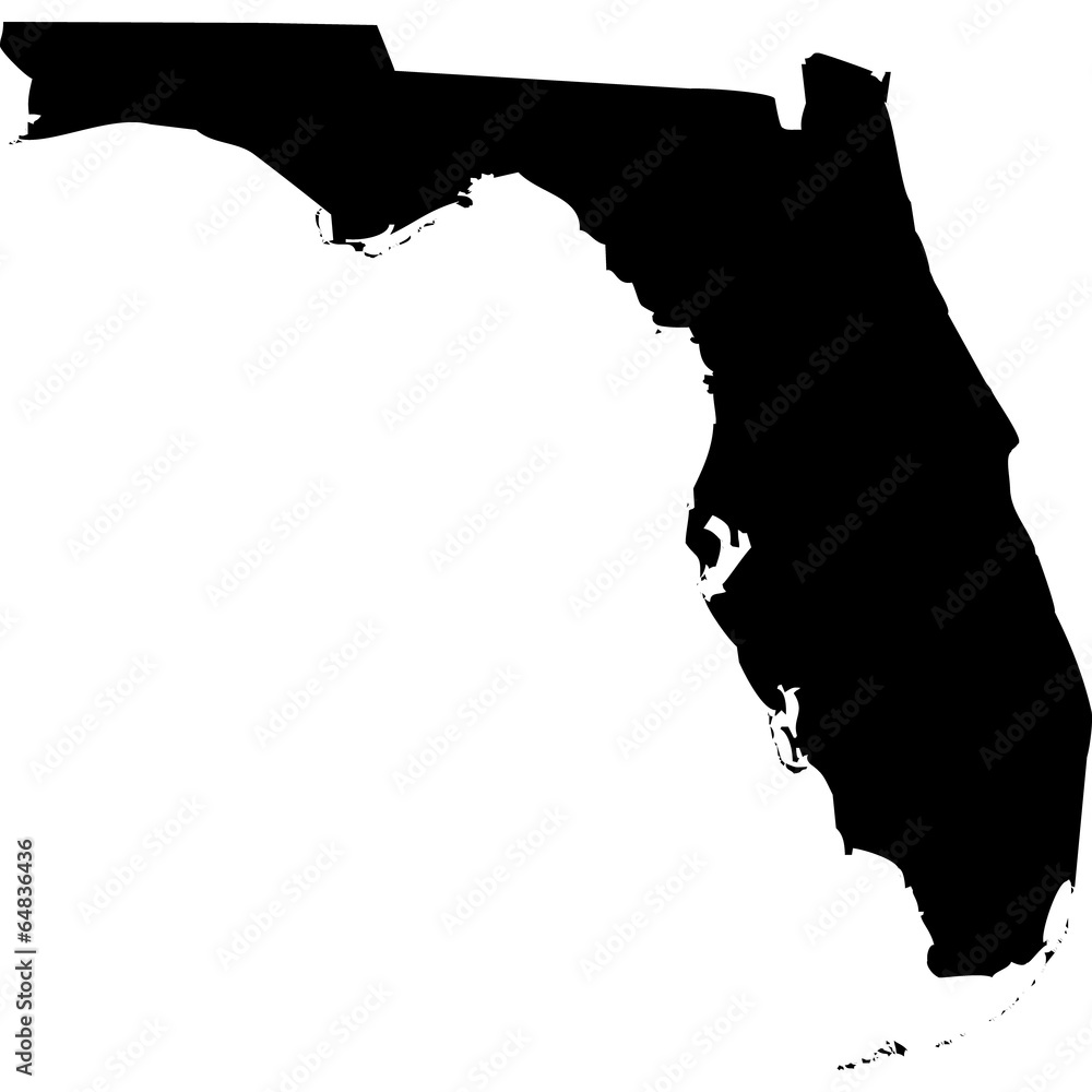 Foto High detailed vector map - Florida.