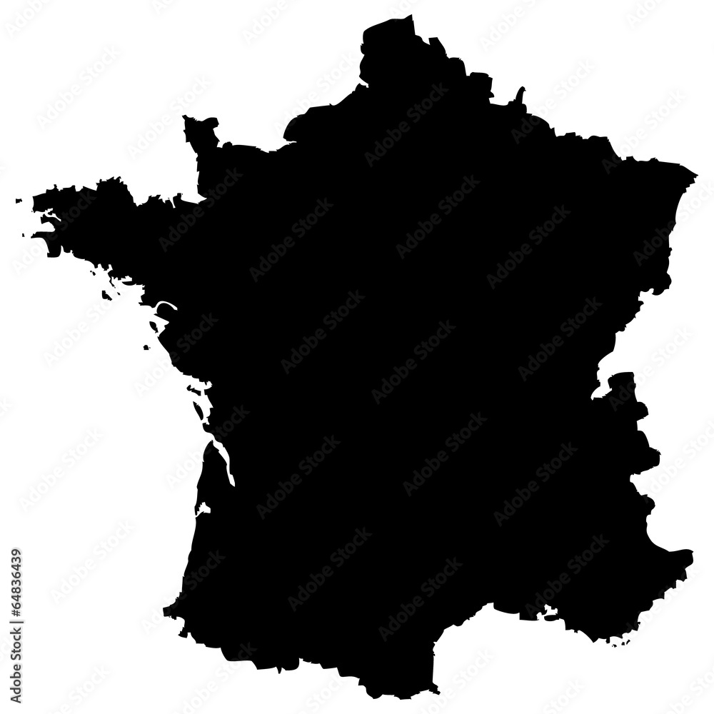 High detailed vector map - France.