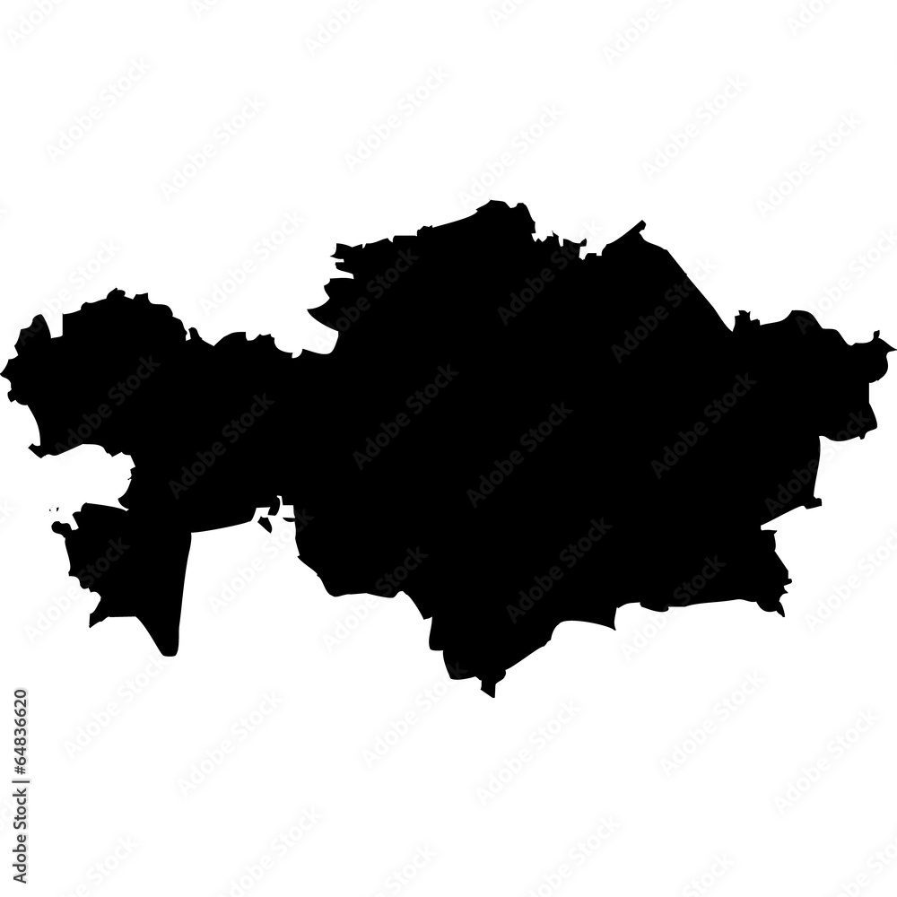 High detailed vector map - Kazakhstan.