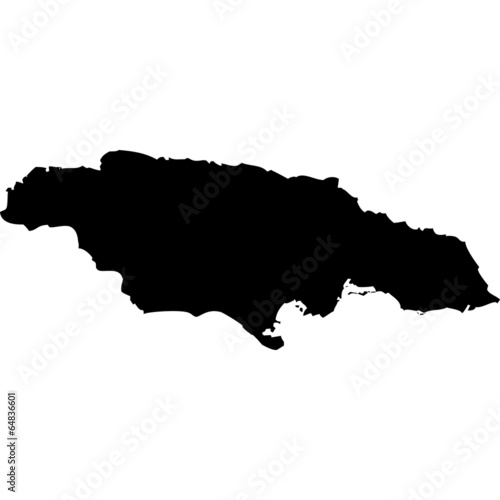 High detailed vector map - Jamaica.