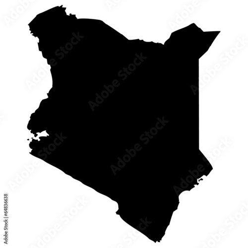 High detailed vector map - Kenya.