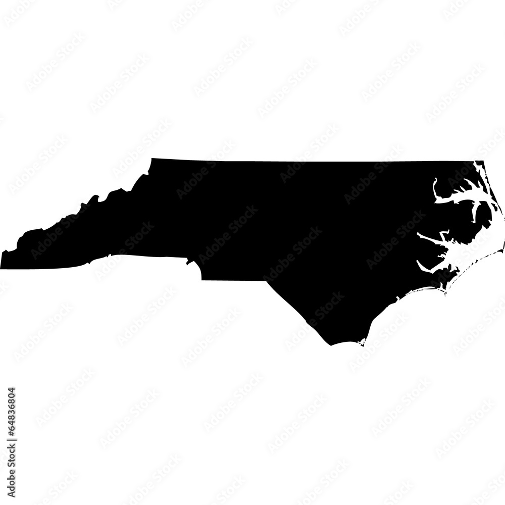 High detailed vector map - North Carolina. - obrazy, fototapety, plakaty 