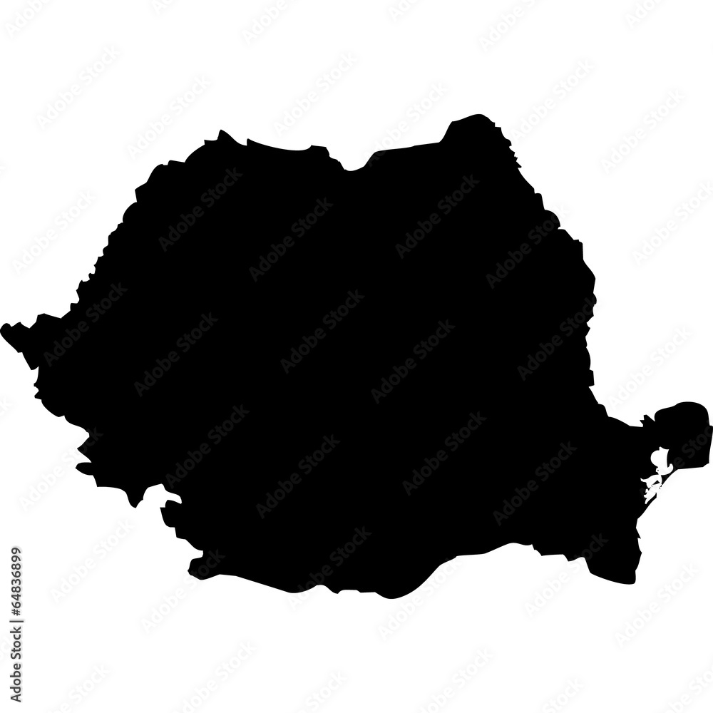 High detailed vector map - Romania.