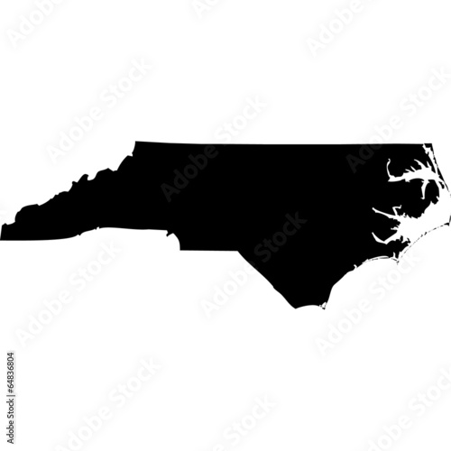 High detailed vector map - North Carolina.