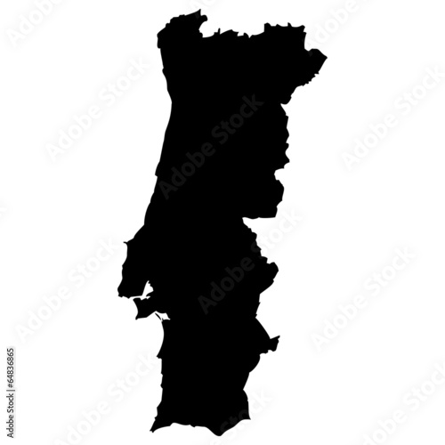 High detailed vector map - Portugal.