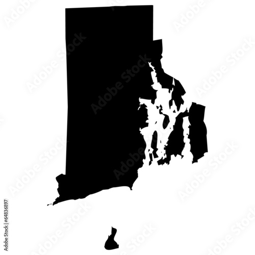 Fototapeta Mapa wysokiej szczegółowe wektor - Rhode Island.
