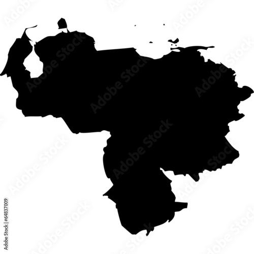 Canvas Print High detailed vector map - Venezuela.
