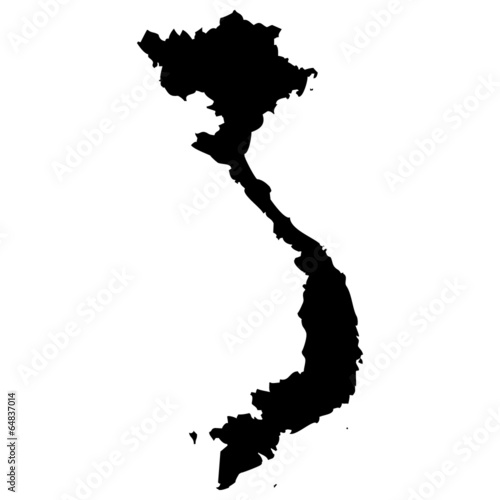 High detailed vector map - Vietnam.