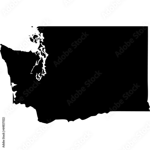 High detailed vector map - Washington.