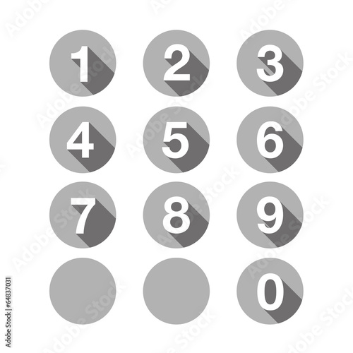 Numbers set grey. Vector flat design